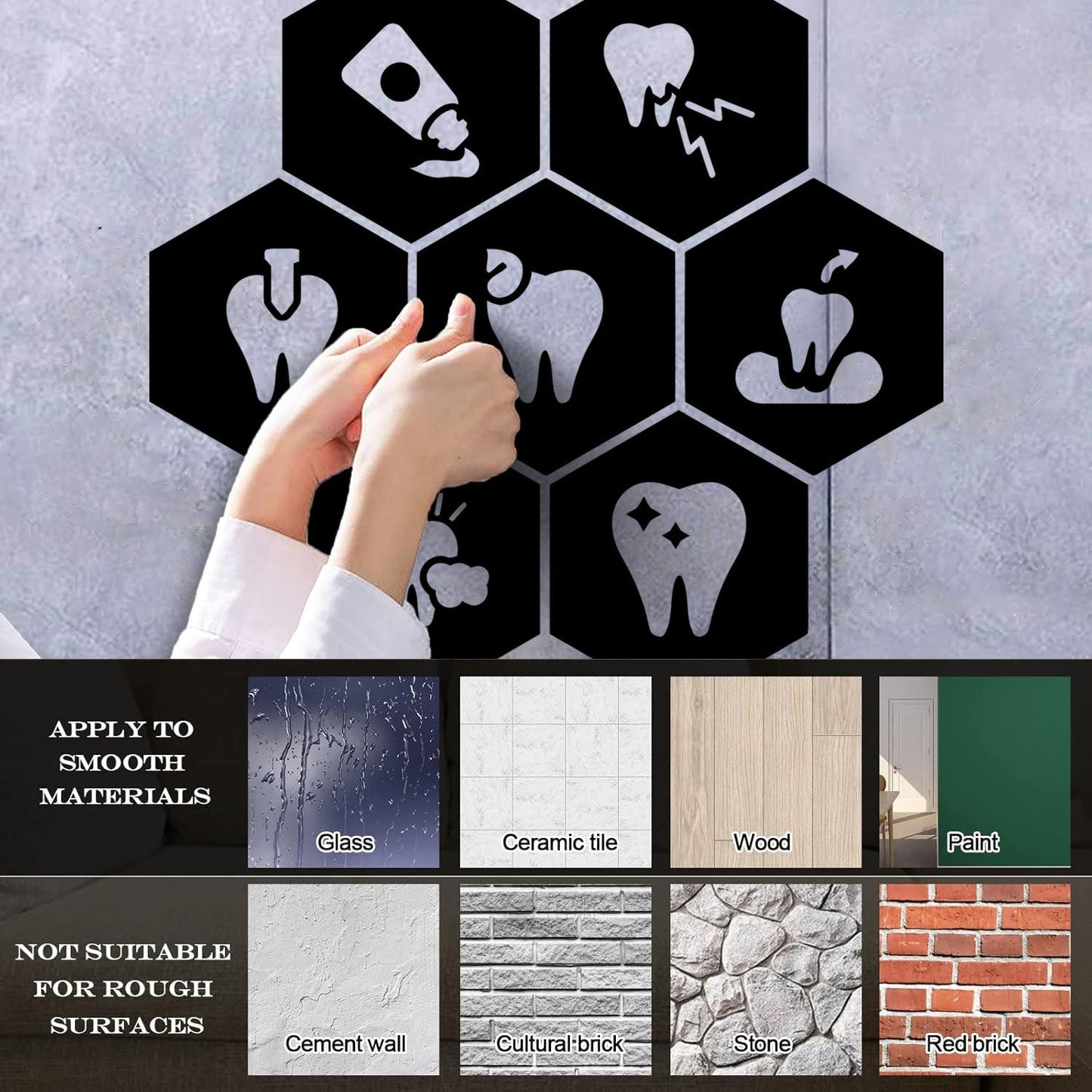 Wall Decals Paster Paper Teeth Dentist Clinic Care Healthy Toothpasteg It Won'T Fall Off