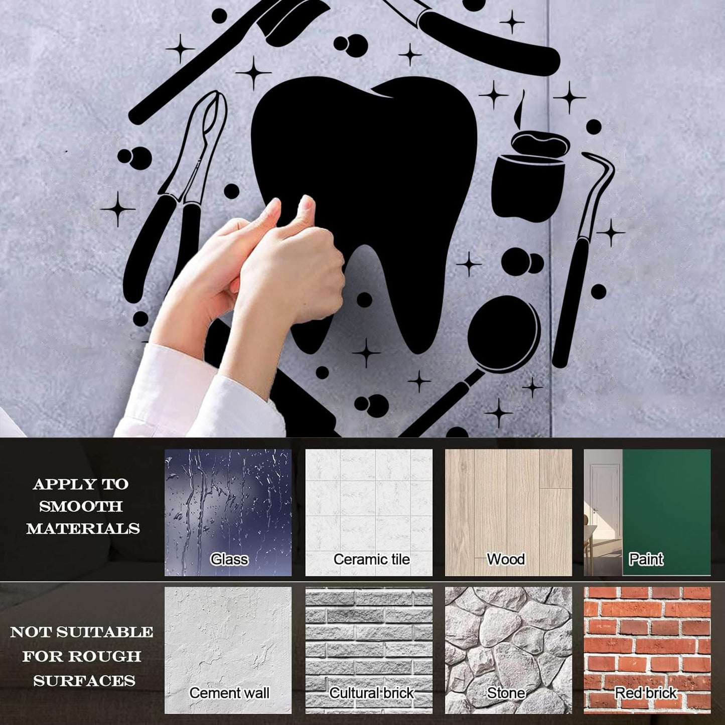 Wall Decals Tooth Dentist Tools Dentistry Clinic Stomatologyg Can Modify And Add Information