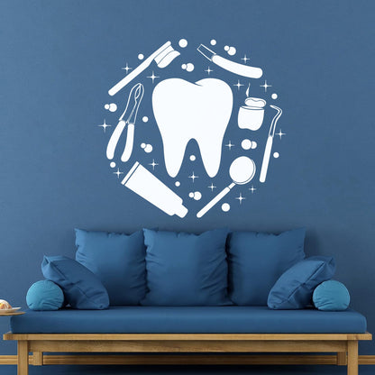 Wall Decals Tooth Dentist Tools Dentistry Clinic Stomatologyg Can Modify And Add Information