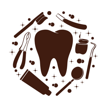 Wall Decals Tooth Dentist Tools Dentistry Clinic Stomatologyg Can Modify And Add Information