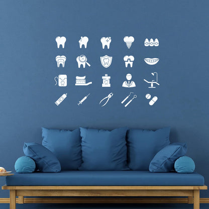 Vinyl Wall Decals Tooth Dentist Tools Dentistry Dental Clinic Logog Art Decoration
