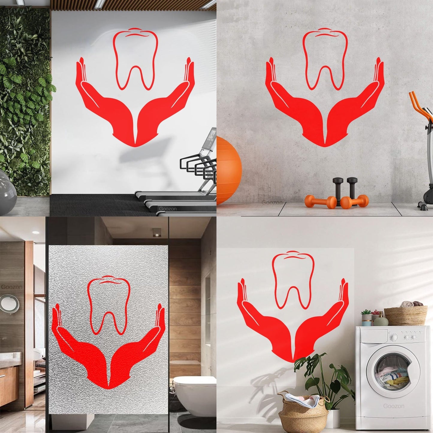 Tooth Icon Dentistry Childrens Dental Clinicg Engraving Decals Wall Beautification