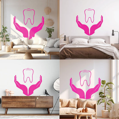 Tooth Icon Dentistry Childrens Dental Clinicg Engraving Decals Wall Beautification