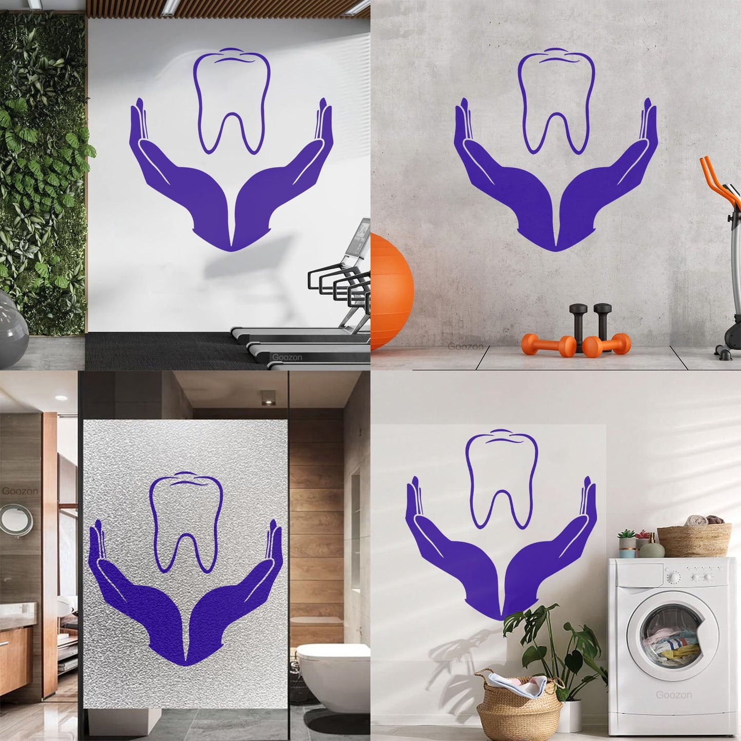 Tooth Icon Dentistry Childrens Dental Clinicg Engraving Decals Wall Beautification