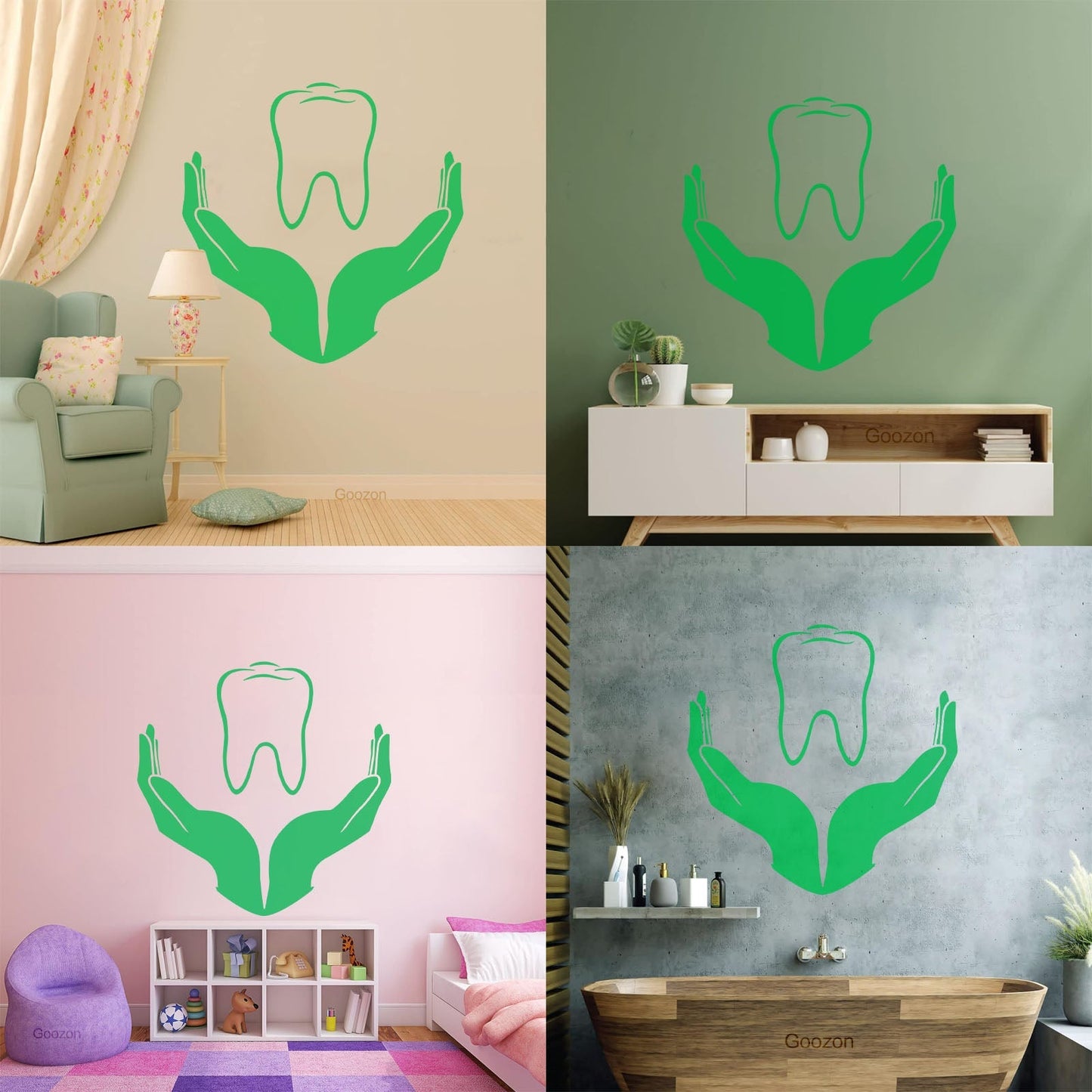 Tooth Icon Dentistry Childrens Dental Clinicg Engraving Decals Wall Beautification
