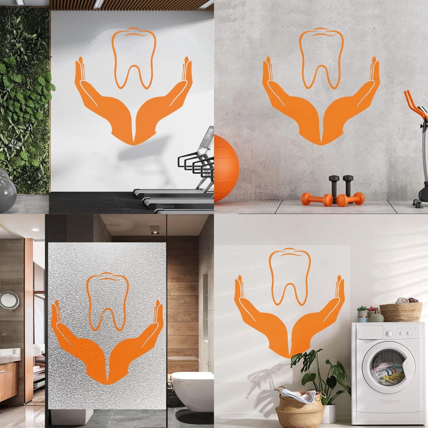 Tooth Icon Dentistry Childrens Dental Clinicg Engraving Decals Wall Beautification
