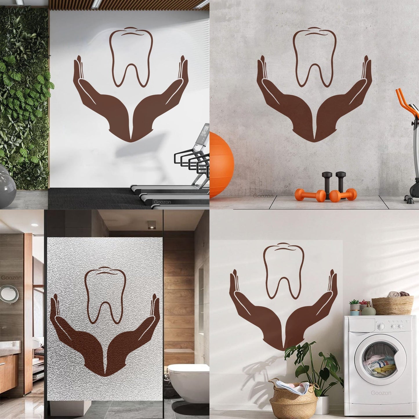 Tooth Icon Dentistry Childrens Dental Clinicg Engraving Decals Wall Beautification