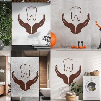 Tooth Icon Dentistry Childrens Dental Clinicg Engraving Decals Wall Beautification