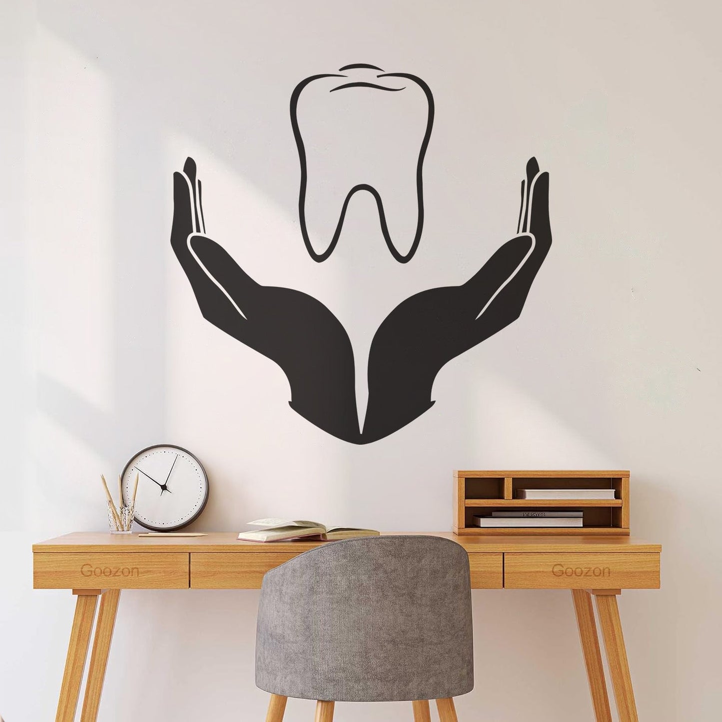Tooth Icon Dentistry Childrens Dental Clinicg Engraving Decals Wall Beautification