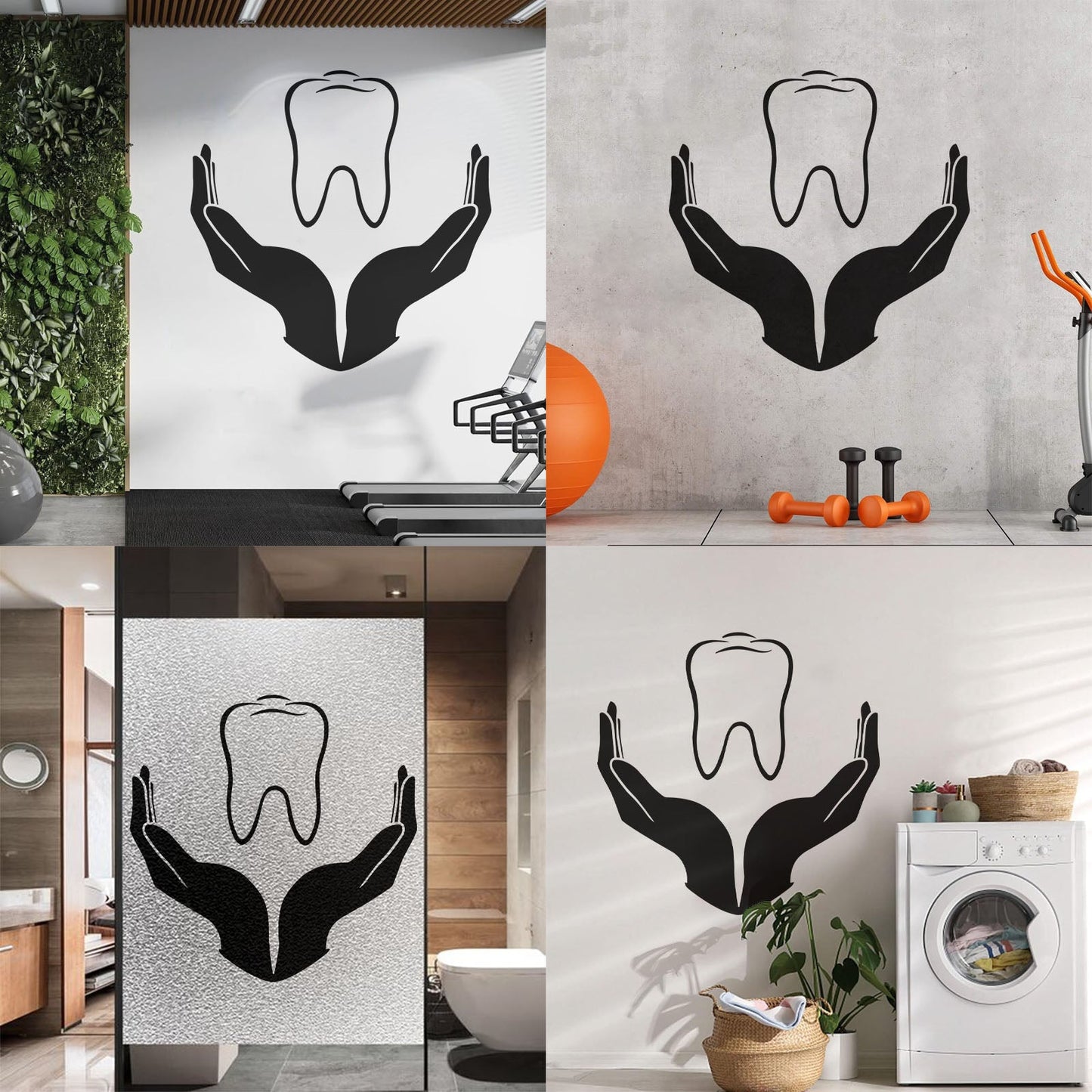 Tooth Icon Dentistry Childrens Dental Clinicg Engraving Decals Wall Beautification