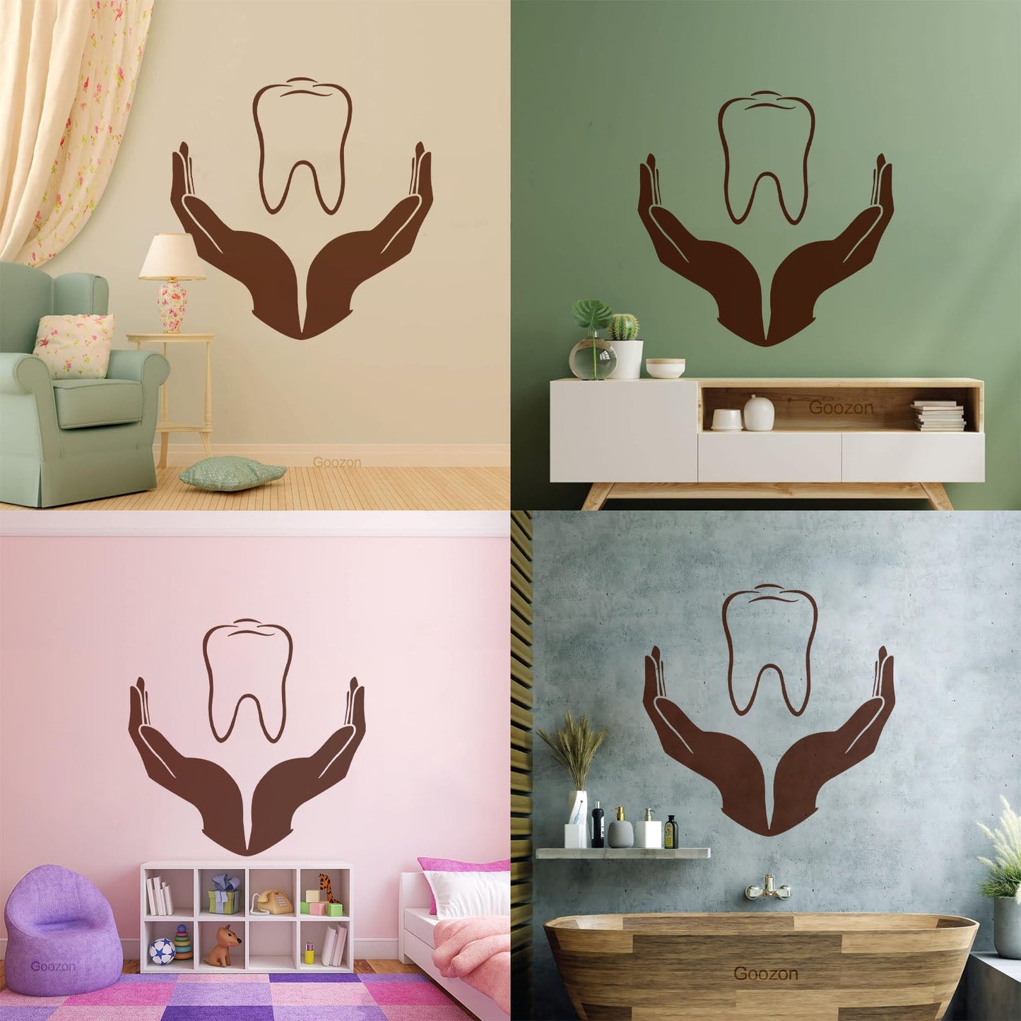 Tooth Icon Dentistry Childrens Dental Clinicg Engraving Decals Wall Beautification