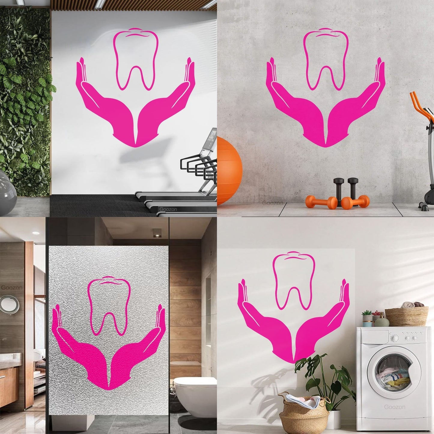 Tooth Icon Dentistry Childrens Dental Clinicg Engraving Decals Wall Beautification