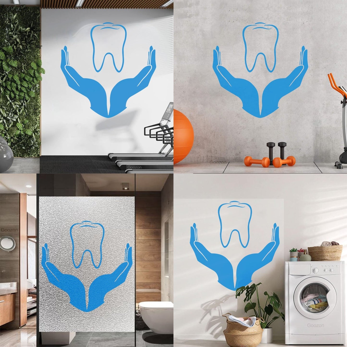 Tooth Icon Dentistry Childrens Dental Clinicg Engraving Decals Wall Beautification