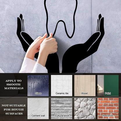 Tooth Icon Dentistry Childrens Dental Clinicg Engraving Decals Wall Beautification