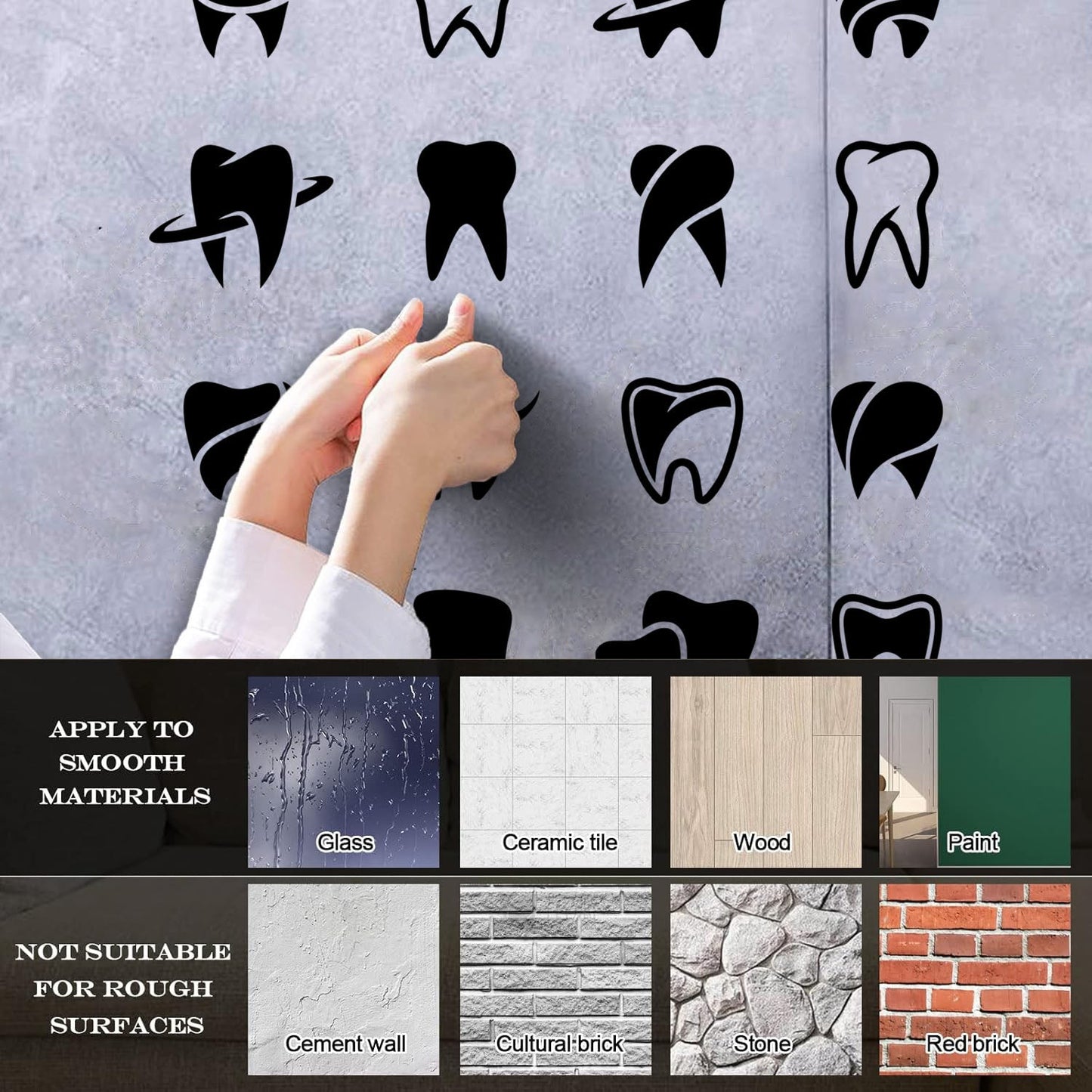 Mural And Wall Vinyl Decal Tooth Patterns Dentist Dentistry Dental Clinicg Car Body Decoration