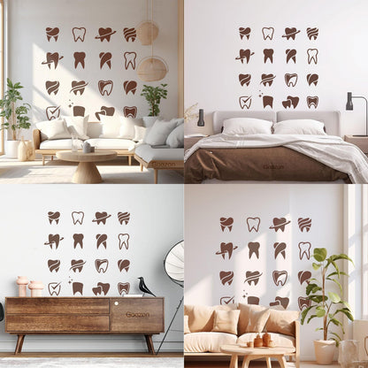Mural And Wall Vinyl Decal Tooth Patterns Dentist Dentistry Dental Clinicg Car Body Decoration