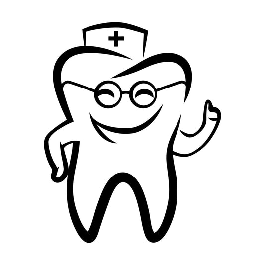 Wall Stickers Paster Paper Tooth With Glasses Dentist Childrens Dental Clinicg Window Decals