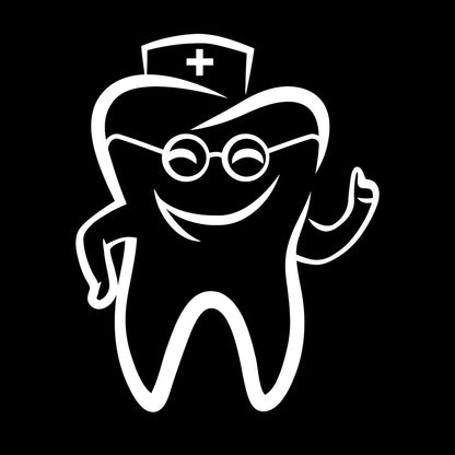 Wall Stickers Paster Paper Tooth With Glasses Dentist Childrens Dental Clinicg Window Decals