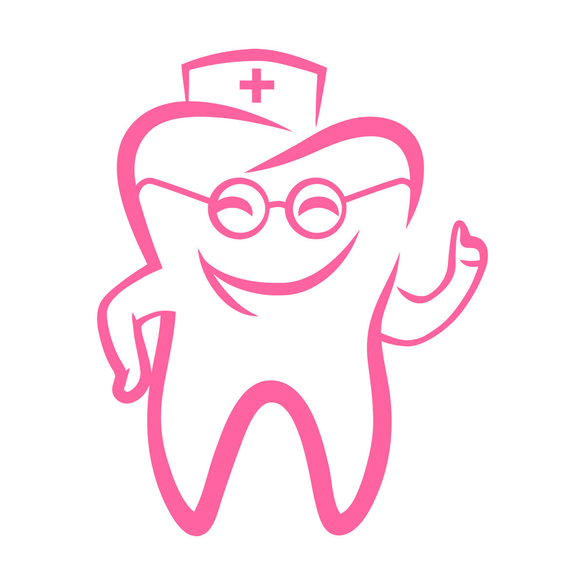 Wall Stickers Paster Paper Tooth With Glasses Dentist Childrens Dental Clinicg Window Decals