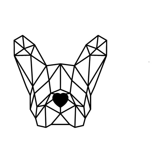 Wall Decals Geometric Polygonal Dog French Bulldog Pet Window Decals