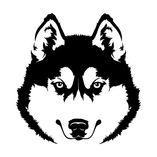 Husky Head Dog Pet Engraving Decals Car Body Decoration