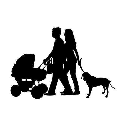 Vinyl Art Sticker Mom Dad Family Stroller Baby Dog Home Do Not Damage The Wall Surface