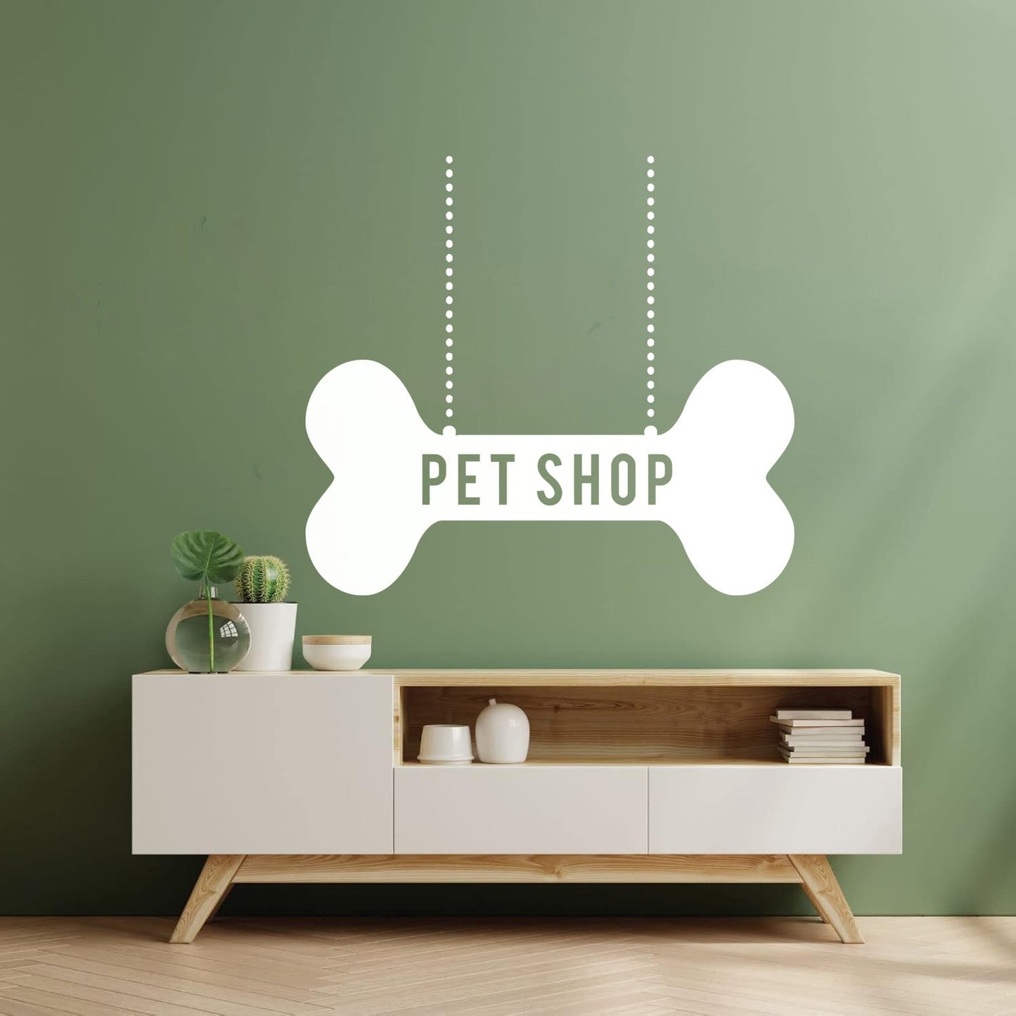 Vinyl Wall Stickers Pet Shop Dog Bone Waterproof