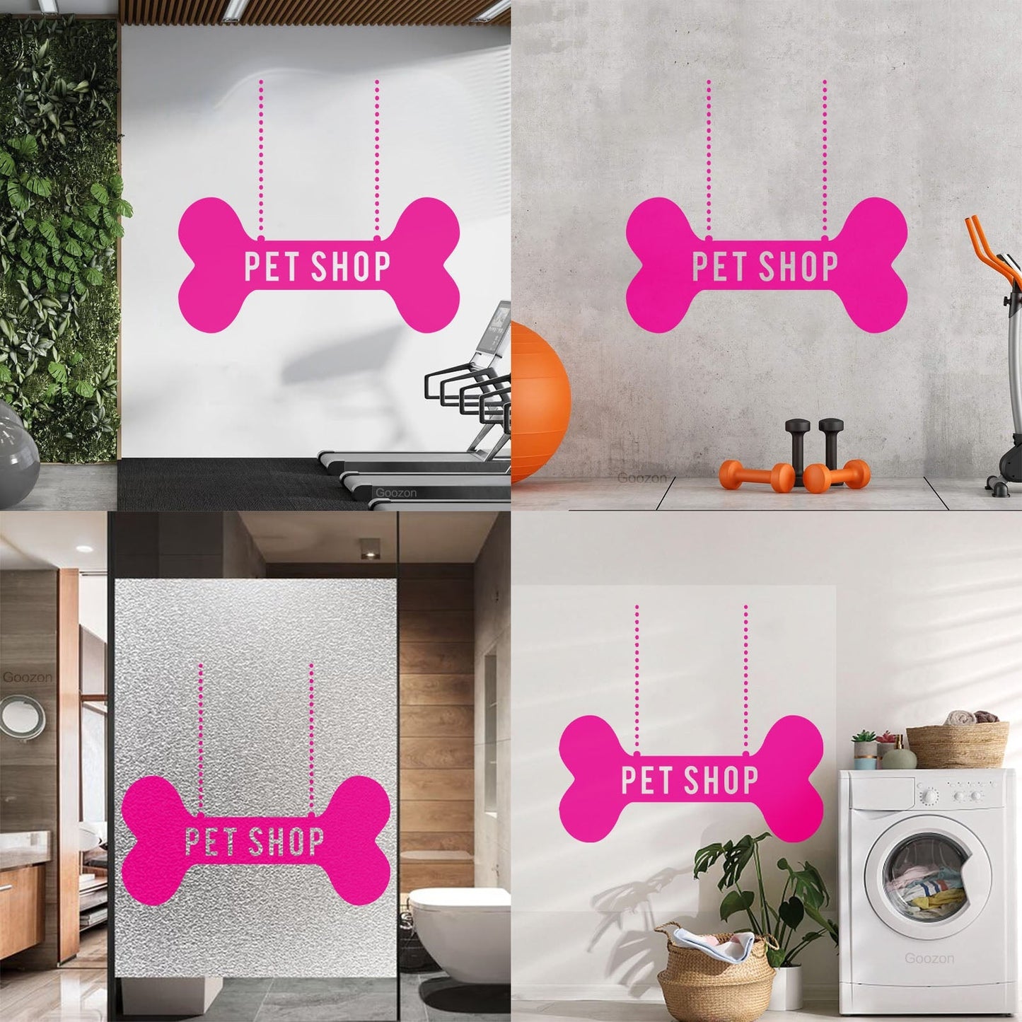 Vinyl Wall Stickers Pet Shop Dog Bone Waterproof