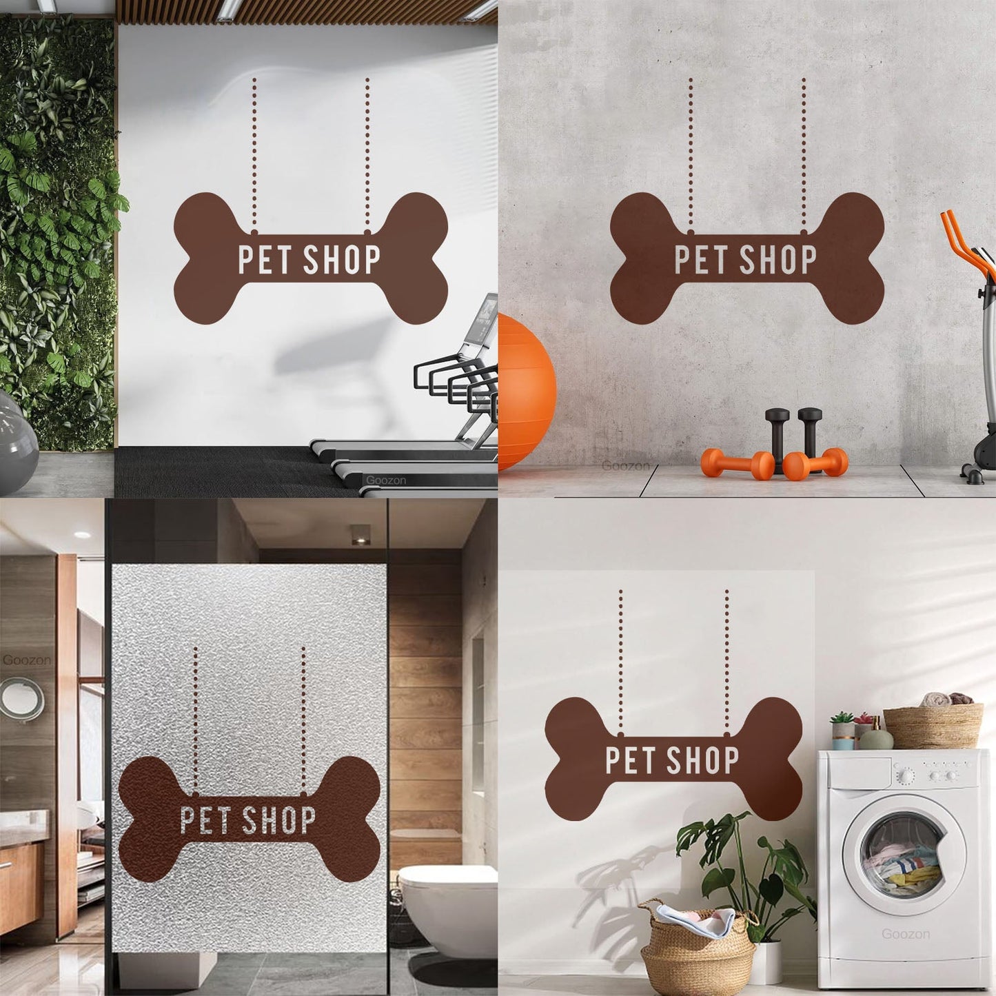 Vinyl Wall Stickers Pet Shop Dog Bone Waterproof