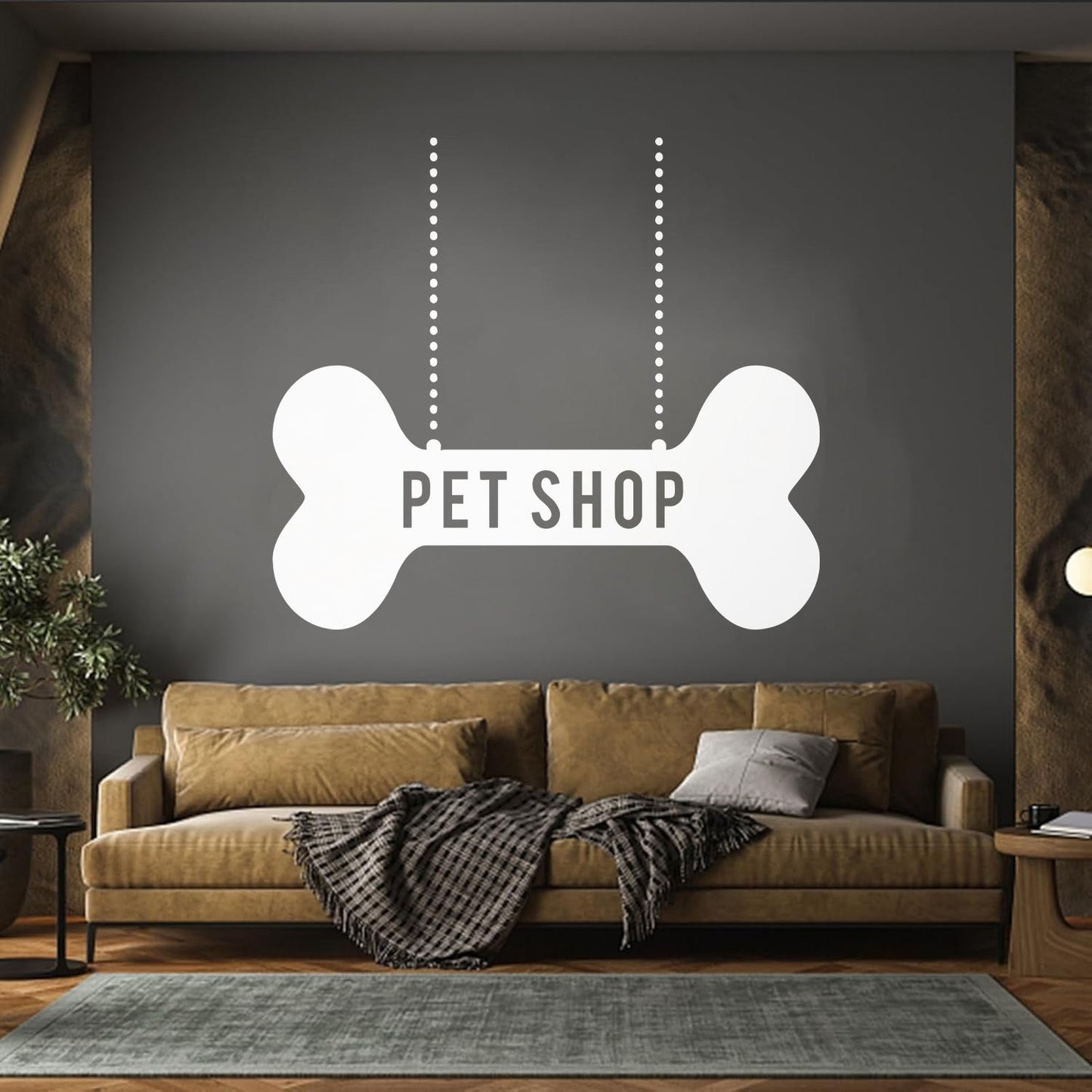 Vinyl Wall Stickers Pet Shop Dog Bone Waterproof