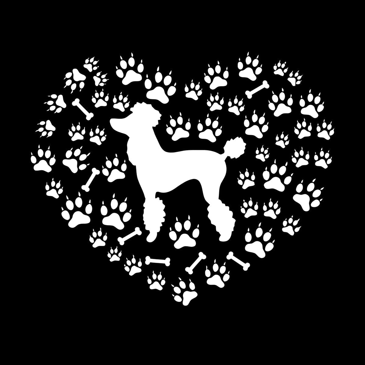 Wall Stickers Paster Paper Poodle Dog Paw Prints Patterns Heart Symbol Wall Beautification