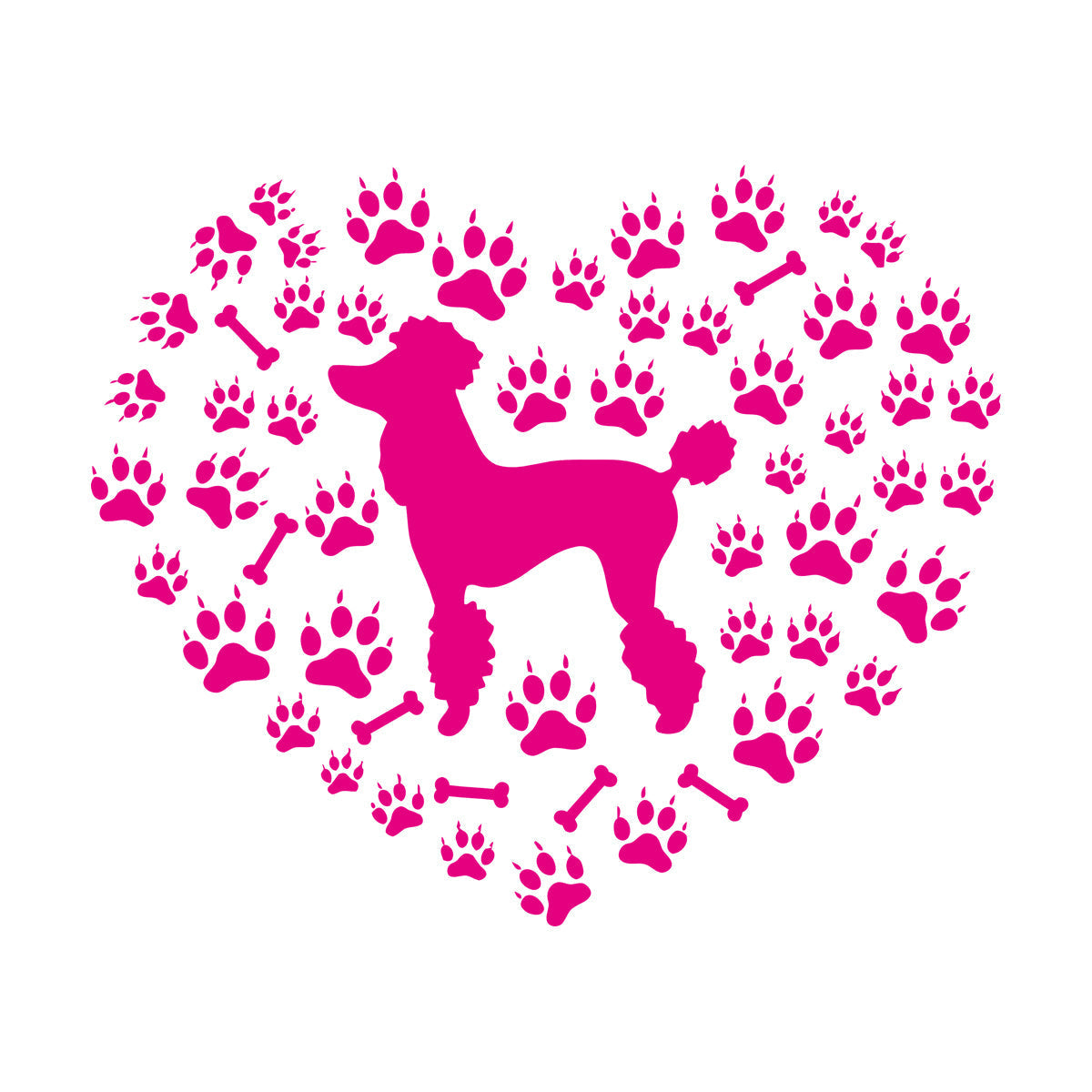 Wall Stickers Paster Paper Poodle Dog Paw Prints Patterns Heart Symbol Wall Beautification