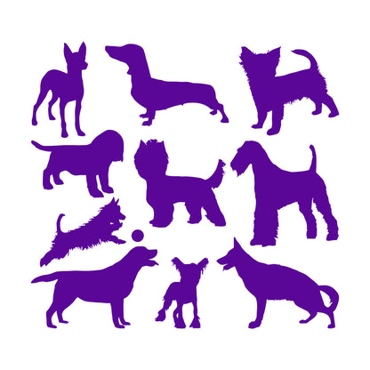 Silhouette Dog Breeds Pets Shop Care Vinyl Art Sticker Tattoo Culture