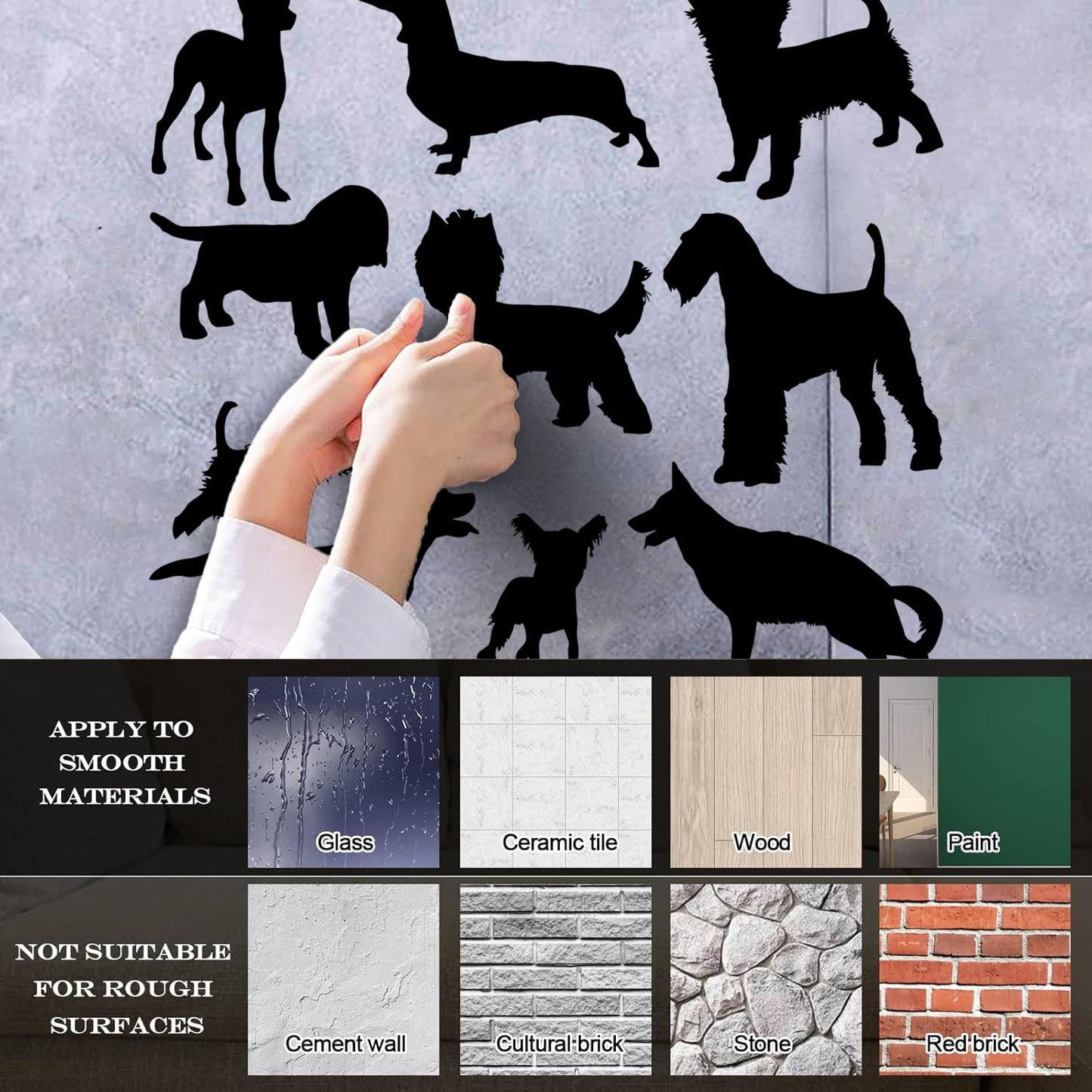 Silhouette Dog Breeds Pets Shop Care Vinyl Art Sticker Tattoo Culture