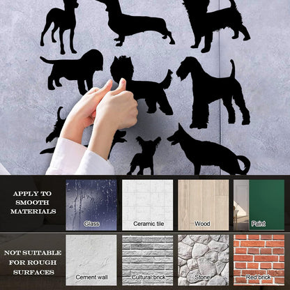 Silhouette Dog Breeds Pets Shop Care Vinyl Art Sticker Tattoo Culture