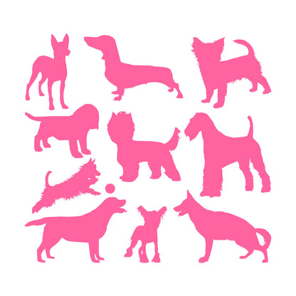 Silhouette Dog Breeds Pets Shop Care Vinyl Art Sticker Tattoo Culture