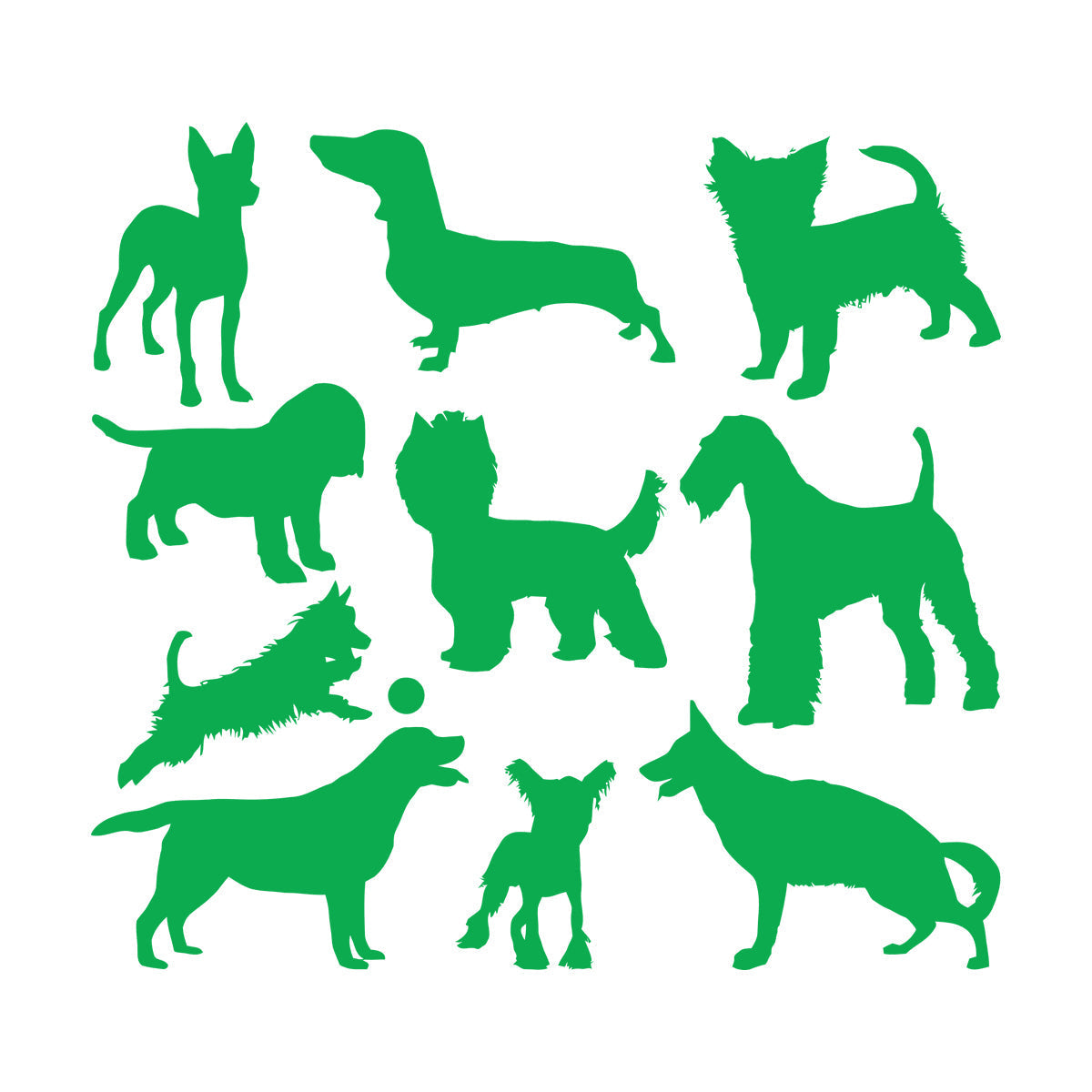 Silhouette Dog Breeds Pets Shop Care Vinyl Art Sticker Tattoo Culture