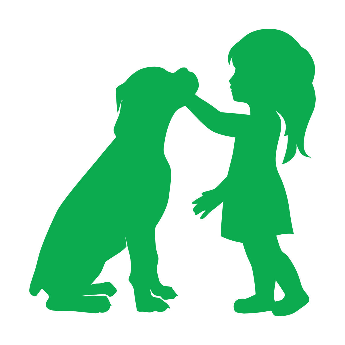 Engraving Stickers Silhouette Girl With Dog Pet Home Removable Without Leaving Glue
