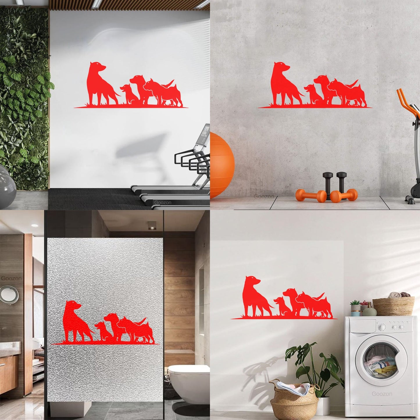 Lettering Decals Silhouette Group Dogs Puppies Pet Shop Veterinary Self Adhesive