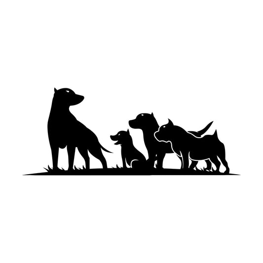 Lettering Decals Silhouette Group Dogs Puppies Pet Shop Veterinary Self Adhesive