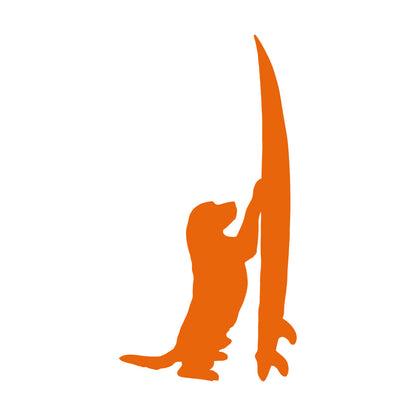 Vinyl Wall Stickers Surfboard Silhouette Dog Surfer Beach Style Easy Installation