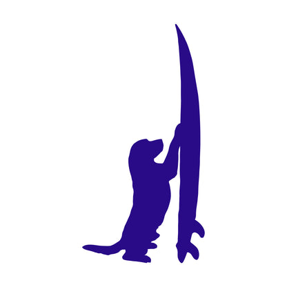 Vinyl Wall Stickers Surfboard Silhouette Dog Surfer Beach Style Easy Installation