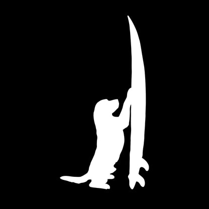 Vinyl Wall Stickers Surfboard Silhouette Dog Surfer Beach Style Easy Installation