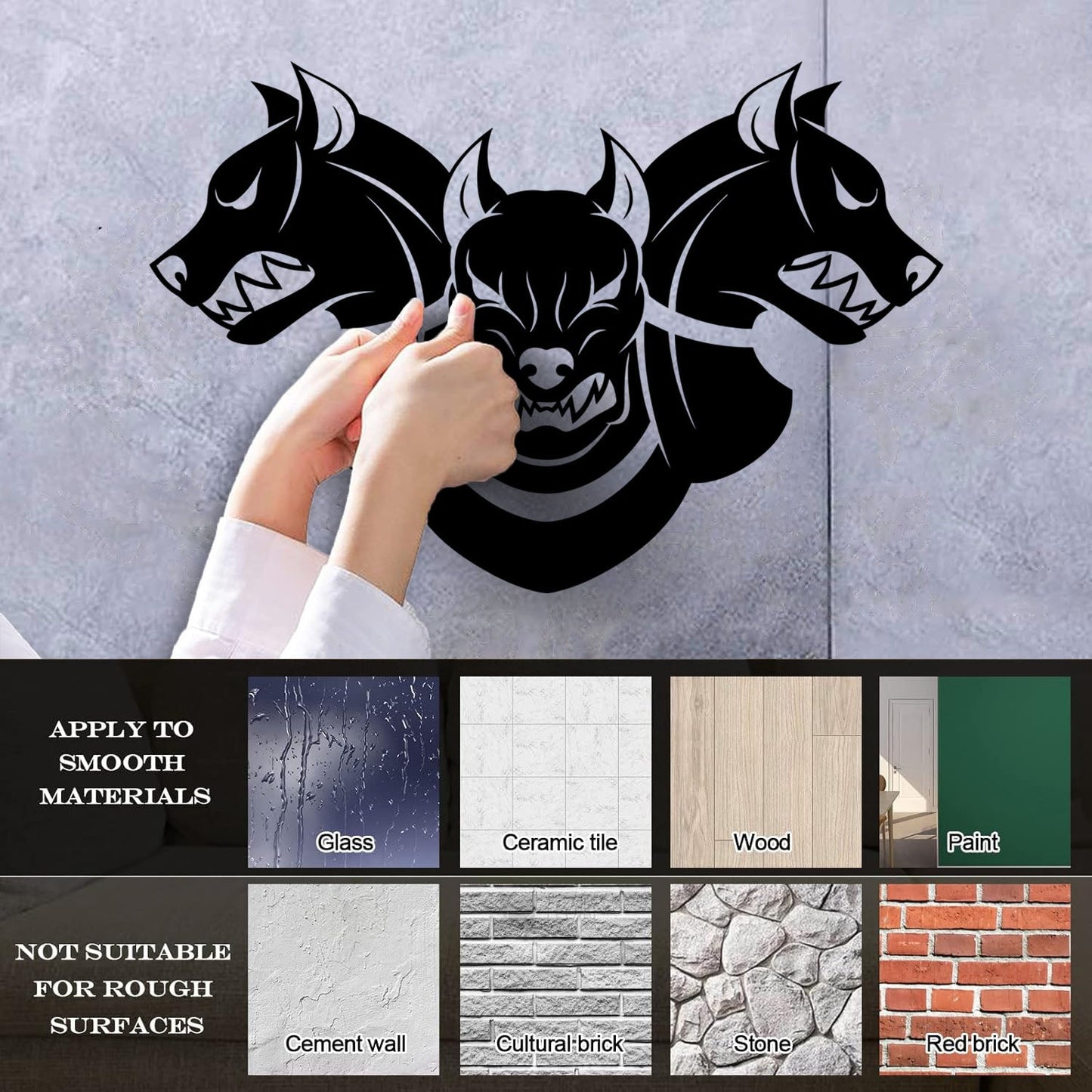 Vinyl Wall Decals Three Headed Cerberus Angry Dog Patrol Garage Multiple Size Options