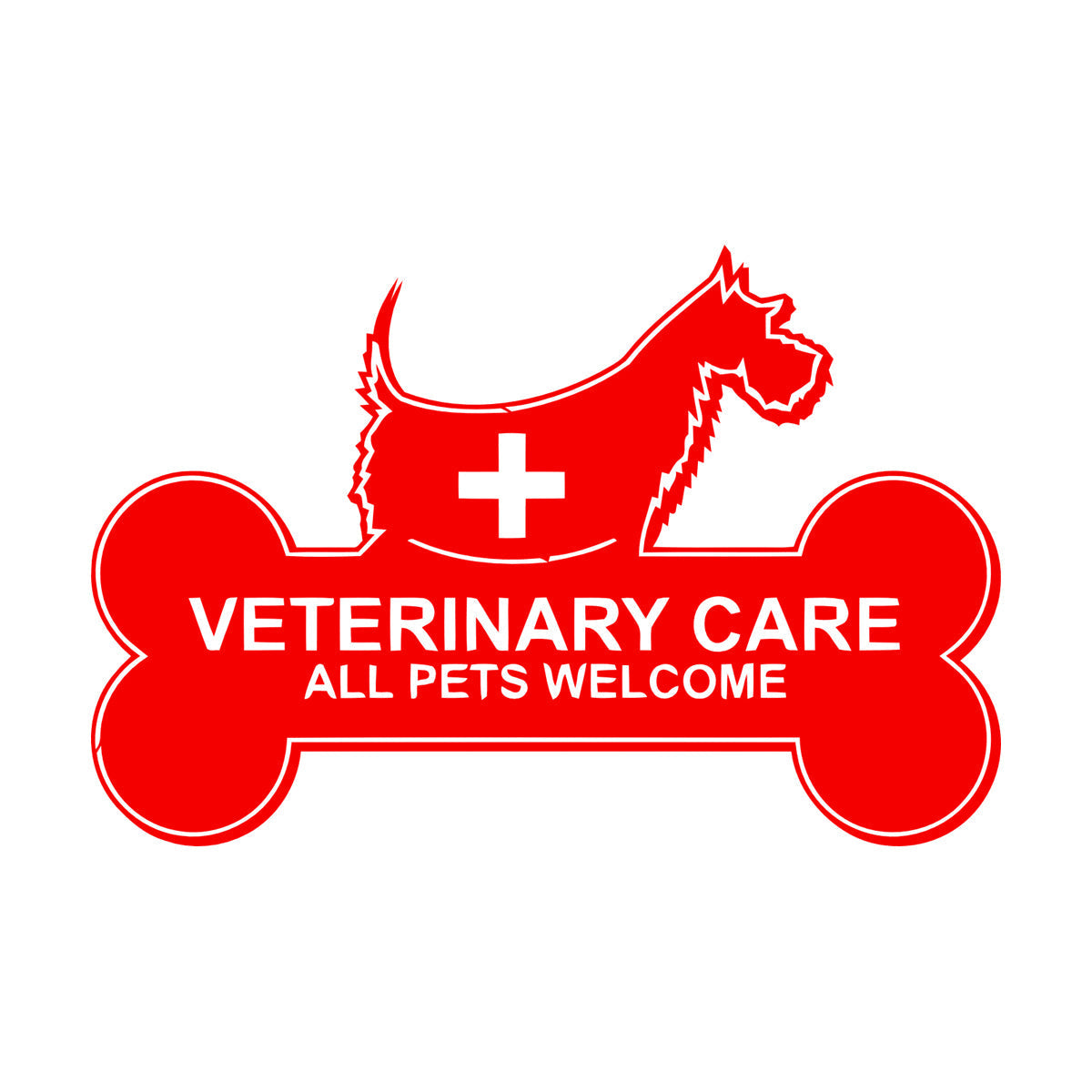 Mural And Wall Vinyl Decal Veterinary Care Signboard Pet Dog Bone It Won'T Fall Off