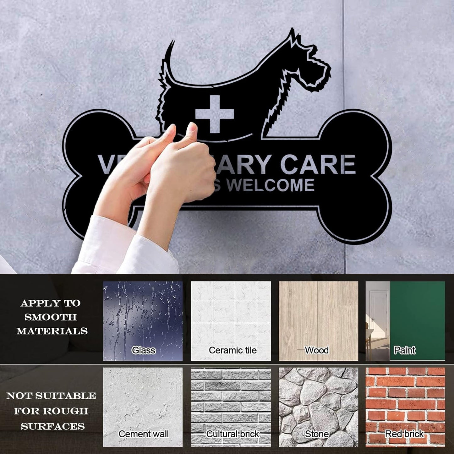 Mural And Wall Vinyl Decal Veterinary Care Signboard Pet Dog Bone It Won'T Fall Off