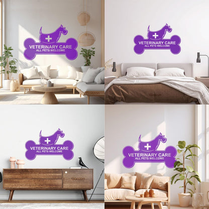 Mural And Wall Vinyl Decal Veterinary Care Signboard Pet Dog Bone It Won'T Fall Off