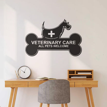 Mural And Wall Vinyl Decal Veterinary Care Signboard Pet Dog Bone It Won'T Fall Off