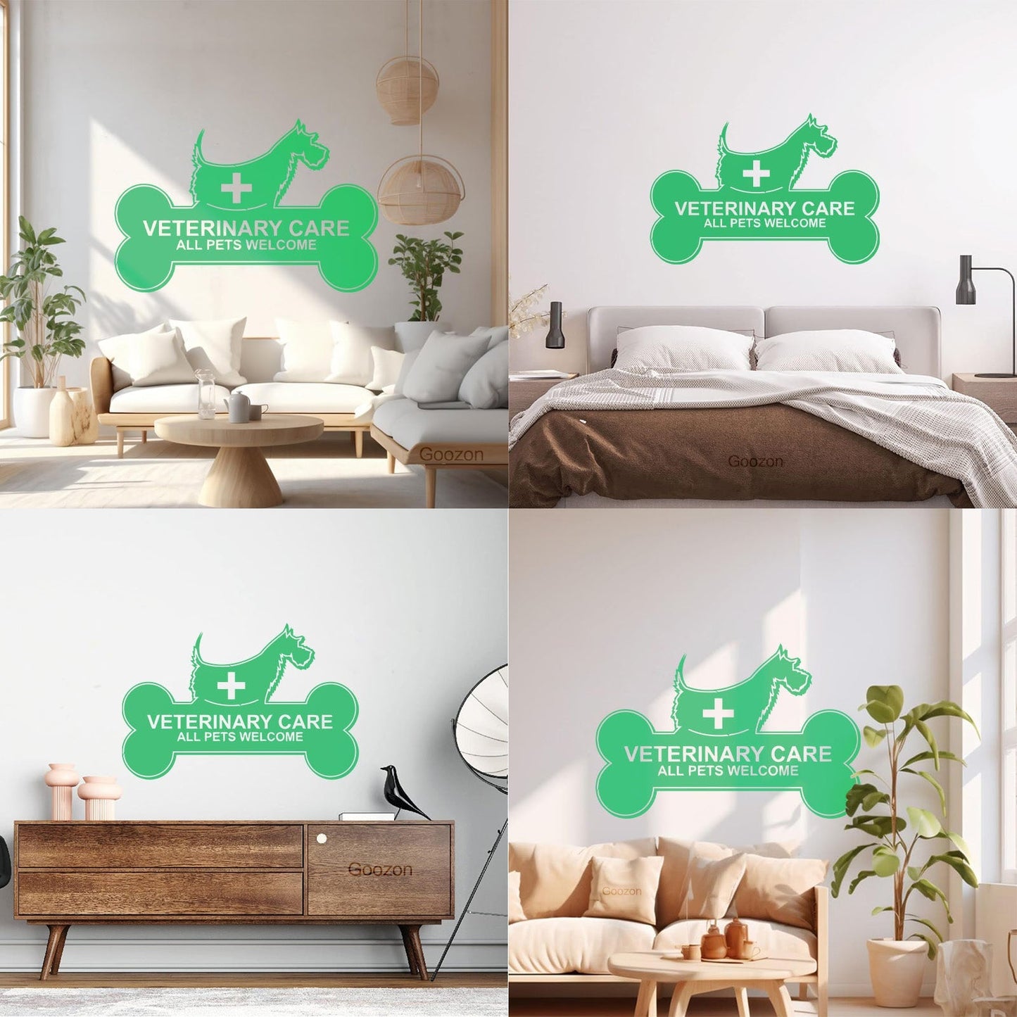 Mural And Wall Vinyl Decal Veterinary Care Signboard Pet Dog Bone It Won'T Fall Off