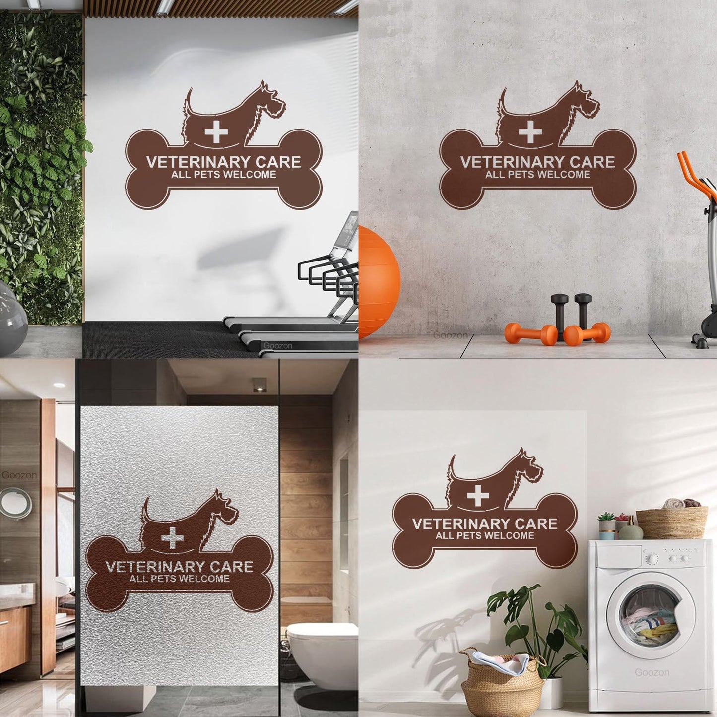 Mural And Wall Vinyl Decal Veterinary Care Signboard Pet Dog Bone It Won'T Fall Off